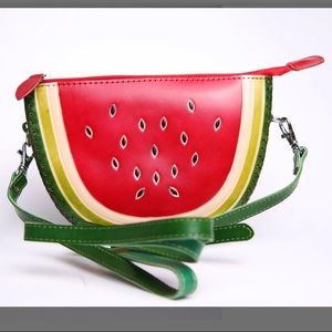 Handmade leather watermelon purse